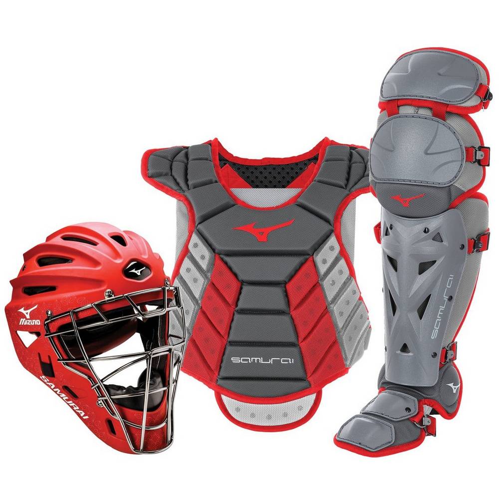 Mizuno Samurai Boxed (13-14") Női Catchers Gear Szürke/Piros WQA430859